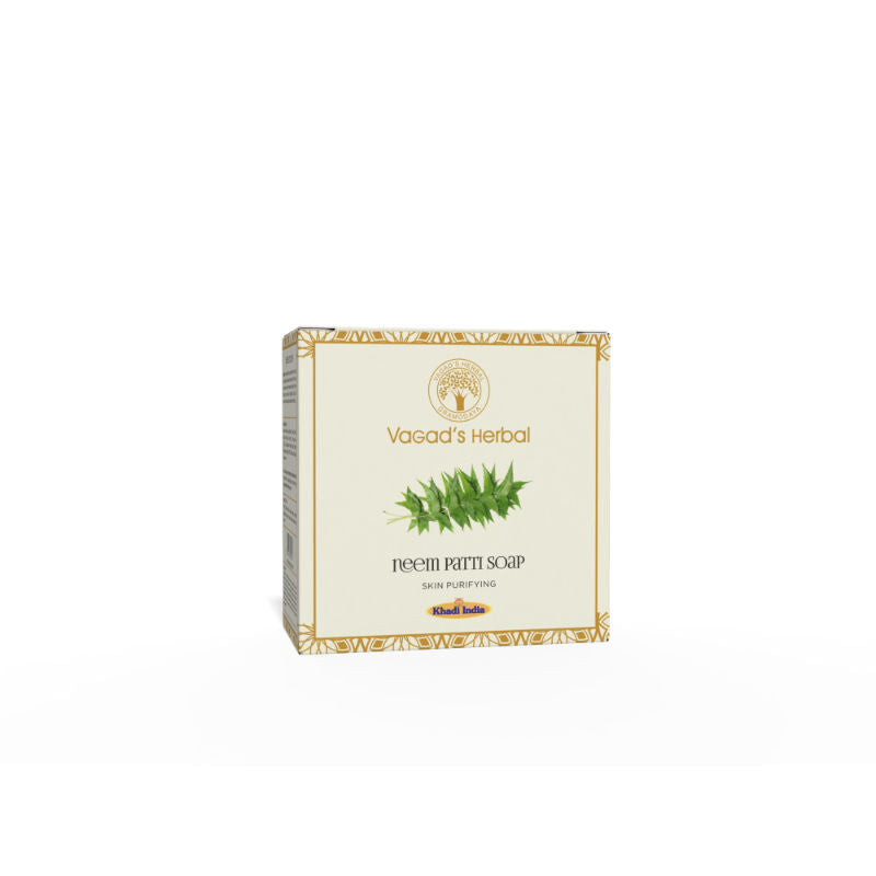 Vagad's Herbal Neem Patti Soap, Bathing Bar with Neem Leaves, Cleansing Formula