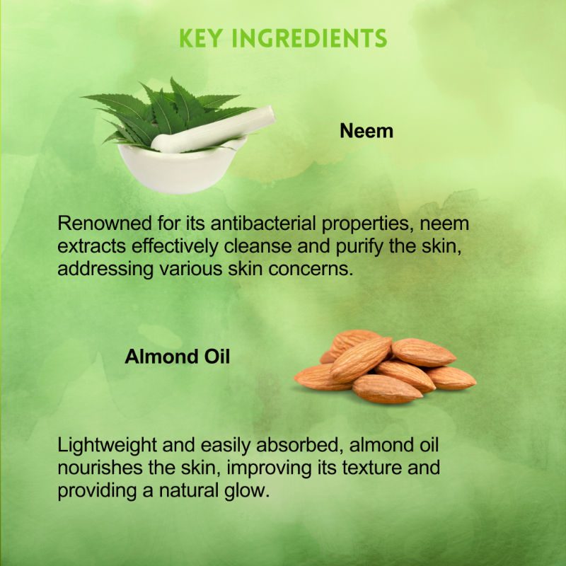 Vagad's Herbal Neem Patti Soap, Bathing Bar with Neem Leaves, Cleansing Formula