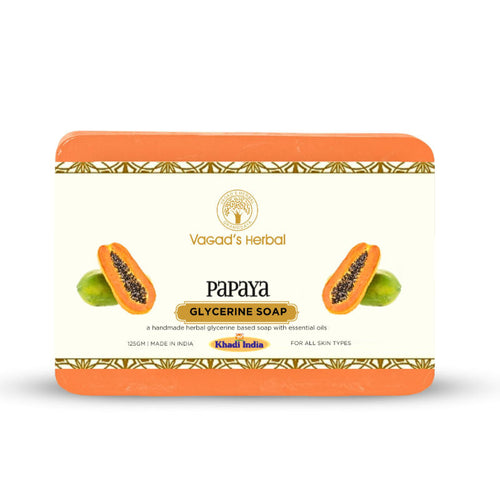 Vagad's Herbal Papaya Soap, Refreshing Cleansing Formula, Glycerine Enriched