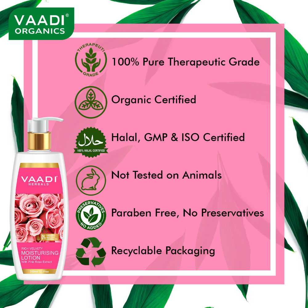 Vaadi Herbals Rich Velvety Moisturising Lotion With Pink Rose Extract