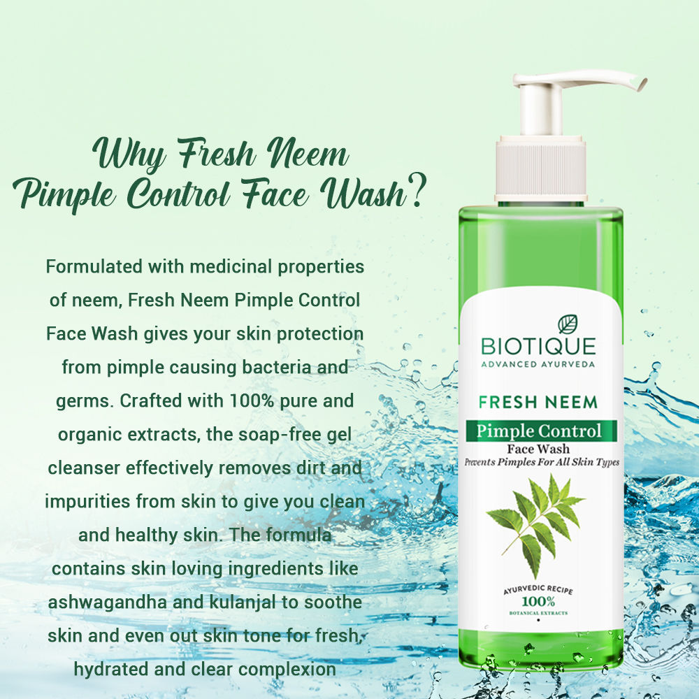 Biotique Bio Neem Purifying Face Wash Prevents Pimples For All Skin Types