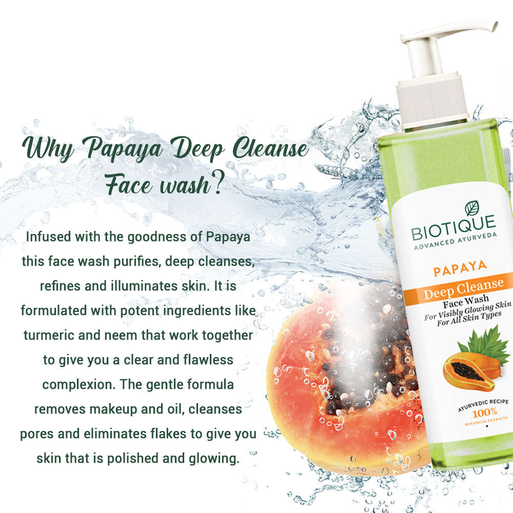 Biotique Bio Papaya Visibly Flawless Face Wash For All Skin Types