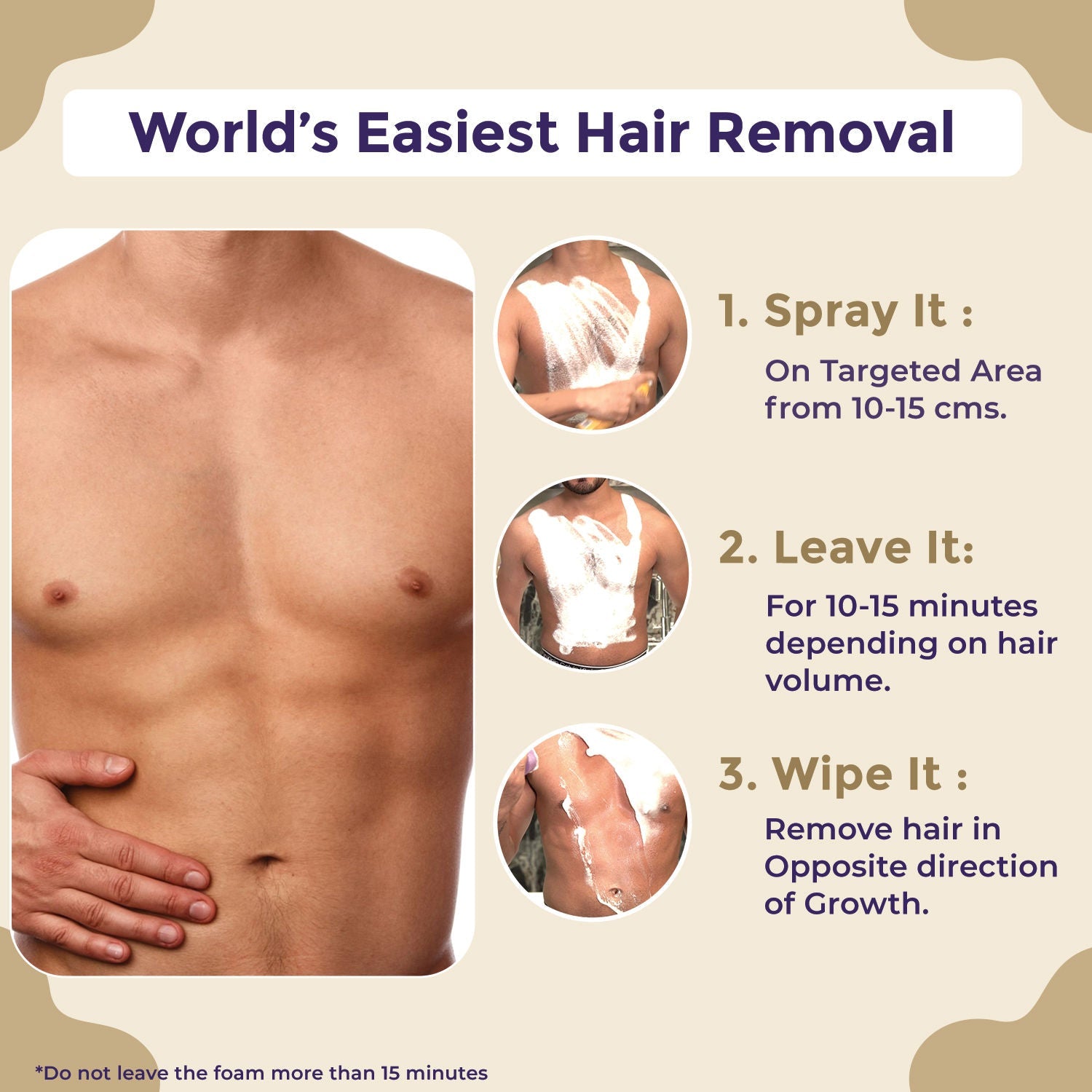 Sanfe Hair Removal Spray Foam Spray Away Bikini & Underarms With Orange Peel For Detanning
