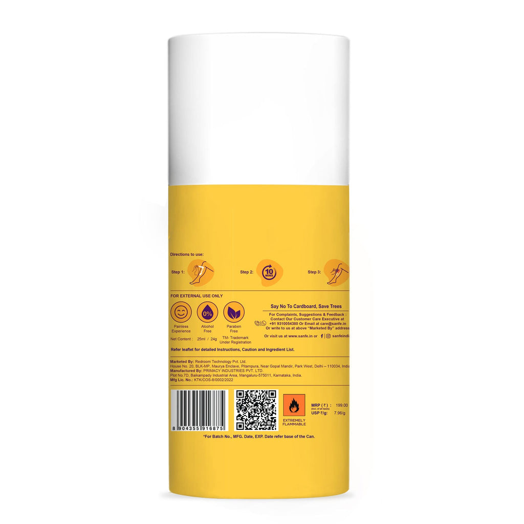 Sanfe Hair Removal Spray Foam Spray Away Bikini & Underarms With Orange Peel For Detanning