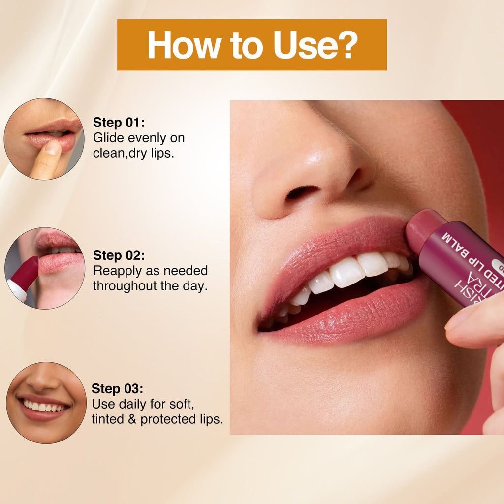 Nourish Mantra Beetroot Tinted Lip Balm with SPF 20 for Smooth, Nourished & Protected Lips