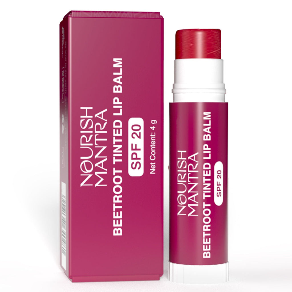 Nourish Mantra Beetroot Tinted Lip Balm with SPF 20 for Smooth, Nourished & Protected Lips