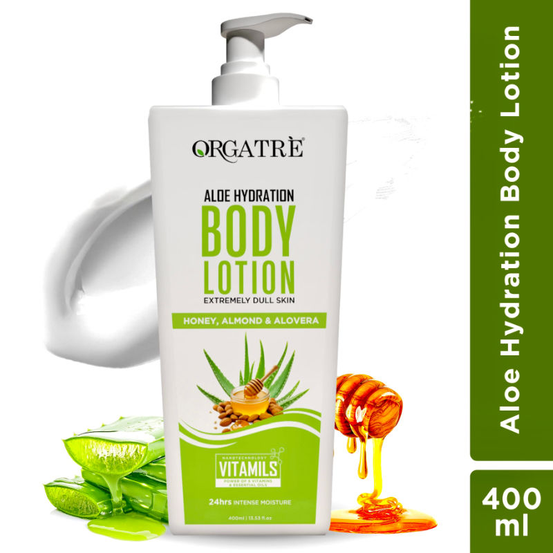 Orgatre Aloe Hydration Body Lotion Moisturizer - 24 Hrs Intense Nourishment For Dry & Dull Skin