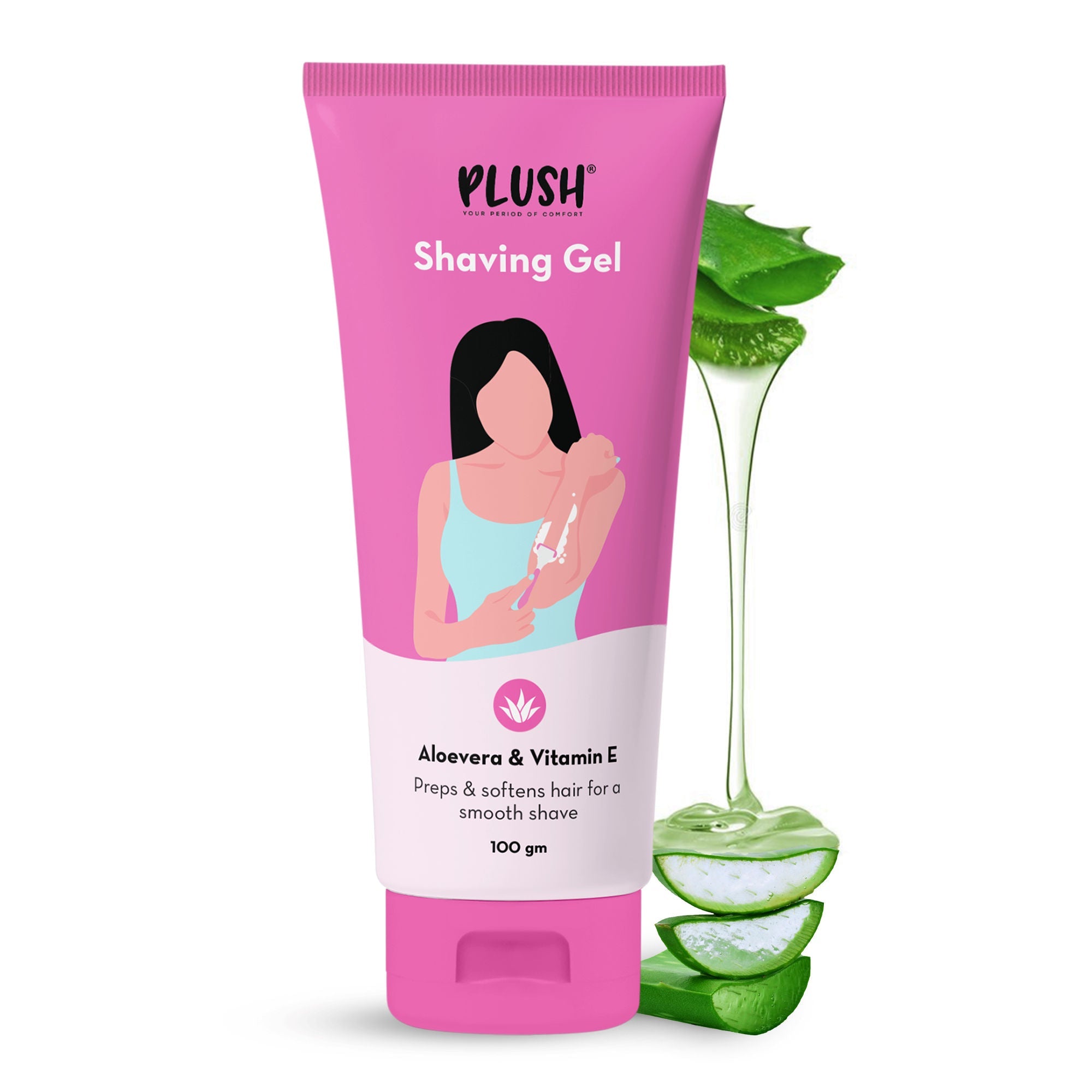 Plush All-Natural Shaving Gel with Aloe & Vitamin E Extracts