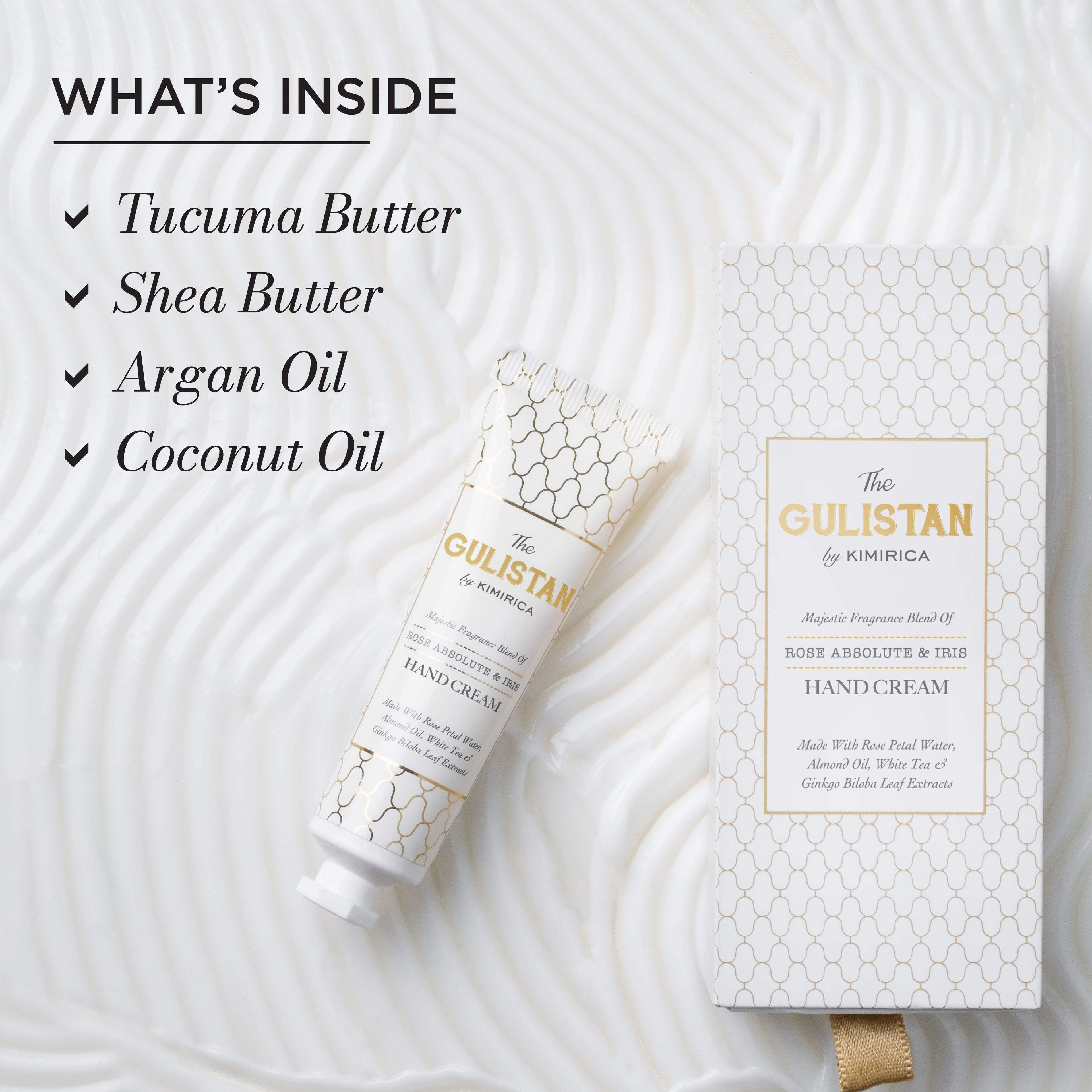 Kimirica Gulistan Hand Cream With Rose Water & Shea Butter, Non-Greasy & Quick-Absorb, All Skin Type
