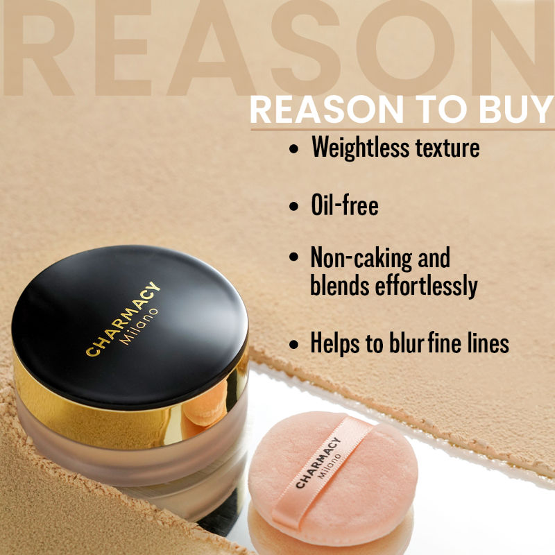 Charmacy Milano Set & Fix Loose Powder - Oil Control, Flash-Proof, Mattifying