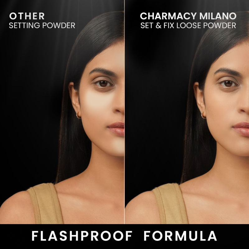 Charmacy Milano Set & Fix Loose Powder - Oil Control, Flash-Proof, Mattifying