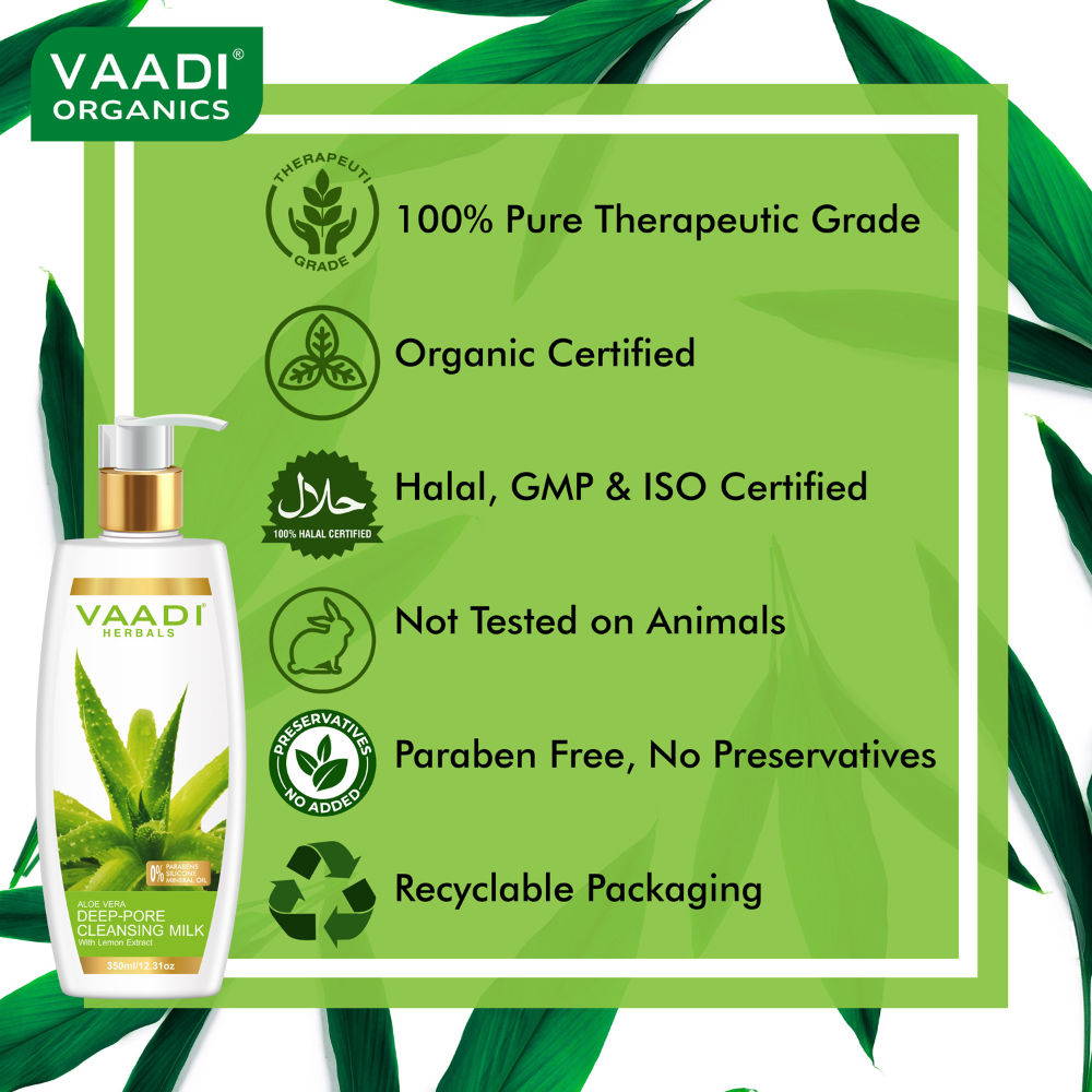 Vaadi Herbals Aloevera Deep Pore Cleansing Milk With Lemon Extract
