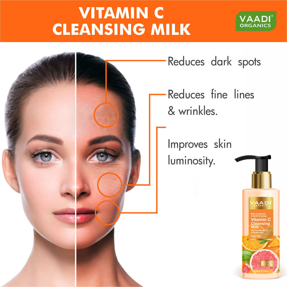 Vaadi Herbals Vitamin C Cleansing Milk For Make Up Removal & Gentle Cleansing