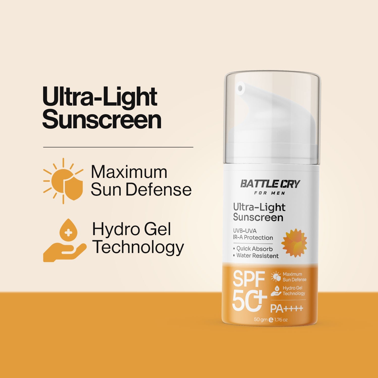 BATTLE CRY FOR MEN Ultra-Light Sunscreen with SPF 50+ PA+++