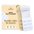 Matra Bra Extender Stretchable Elastic Extension Strap Adjustable Buckle 2 Hook 3 Eye Beige White