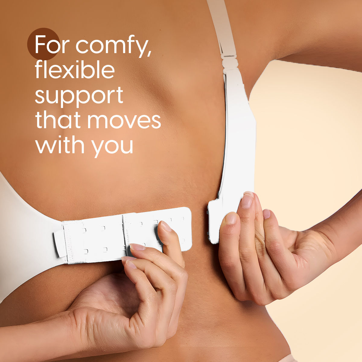 Matra Bra Extender Stretchable Elastic Extension Strap Adjustable Buckle 2 Hook 3 Eye Beige White