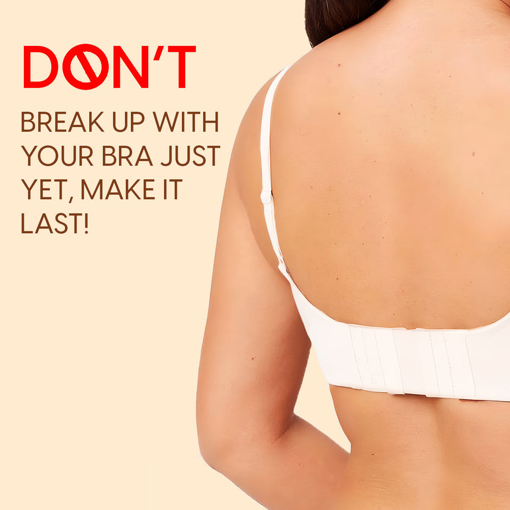 Matra Bra Extender Stretchable Elastic Extension Strap Adjustable Buckle Clasp 3 Hook 3 Eye - White