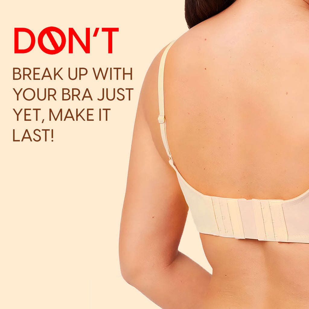Matra Bra Extender Stretchable Elastic Extension Strap Adjustable Buckle 3 Hook 3 Eye Beige Black