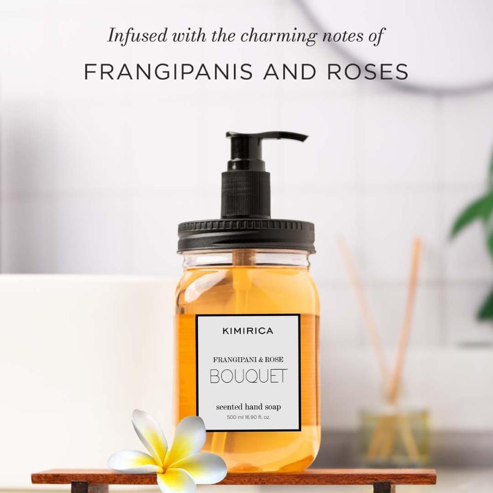 Kimirica Bouquet Hand Soap With Goodness Of Frangipani And Rose- 100% Vegan & Paraben Free