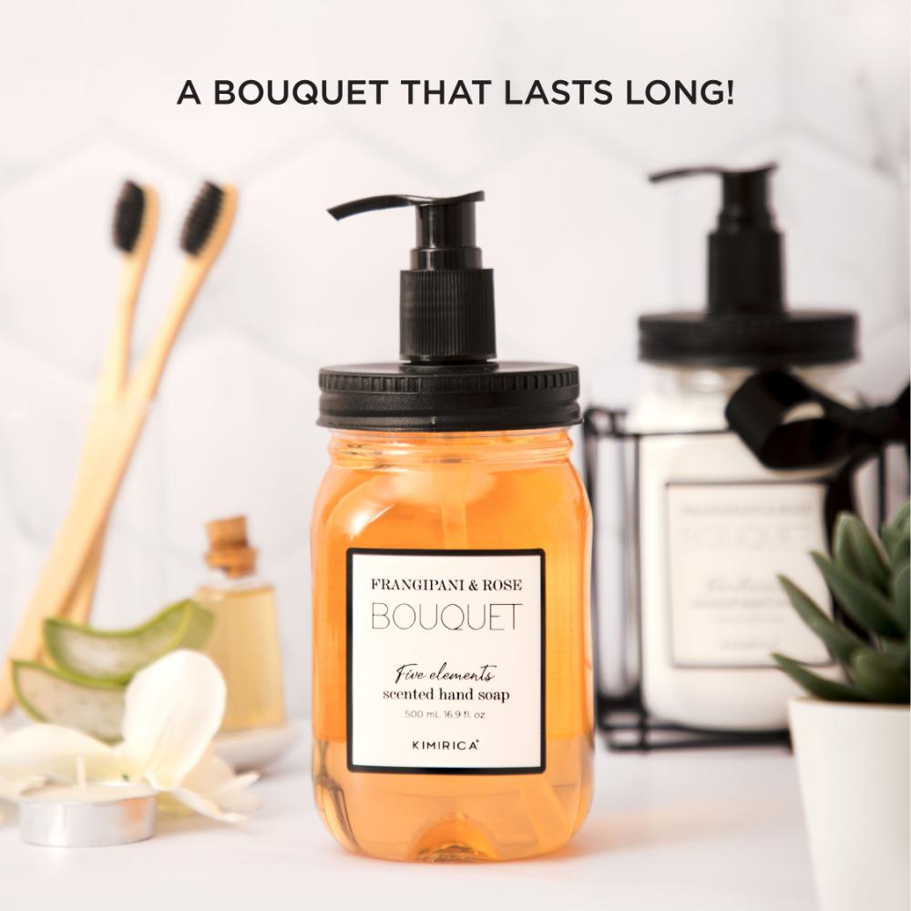 Kimirica Bouquet Hand Soap With Goodness Of Frangipani And Rose- 100% Vegan & Paraben Free