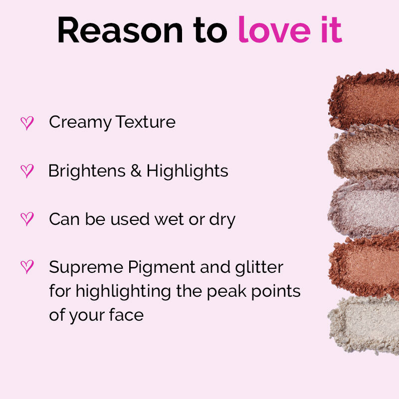 GLAM21 Baked Highlighter With Silky Pigments & Mettalic Finish