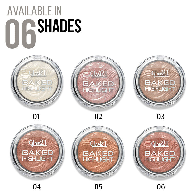 GLAM21 Baked Highlighter With Silky Pigments & Mettalic Finish