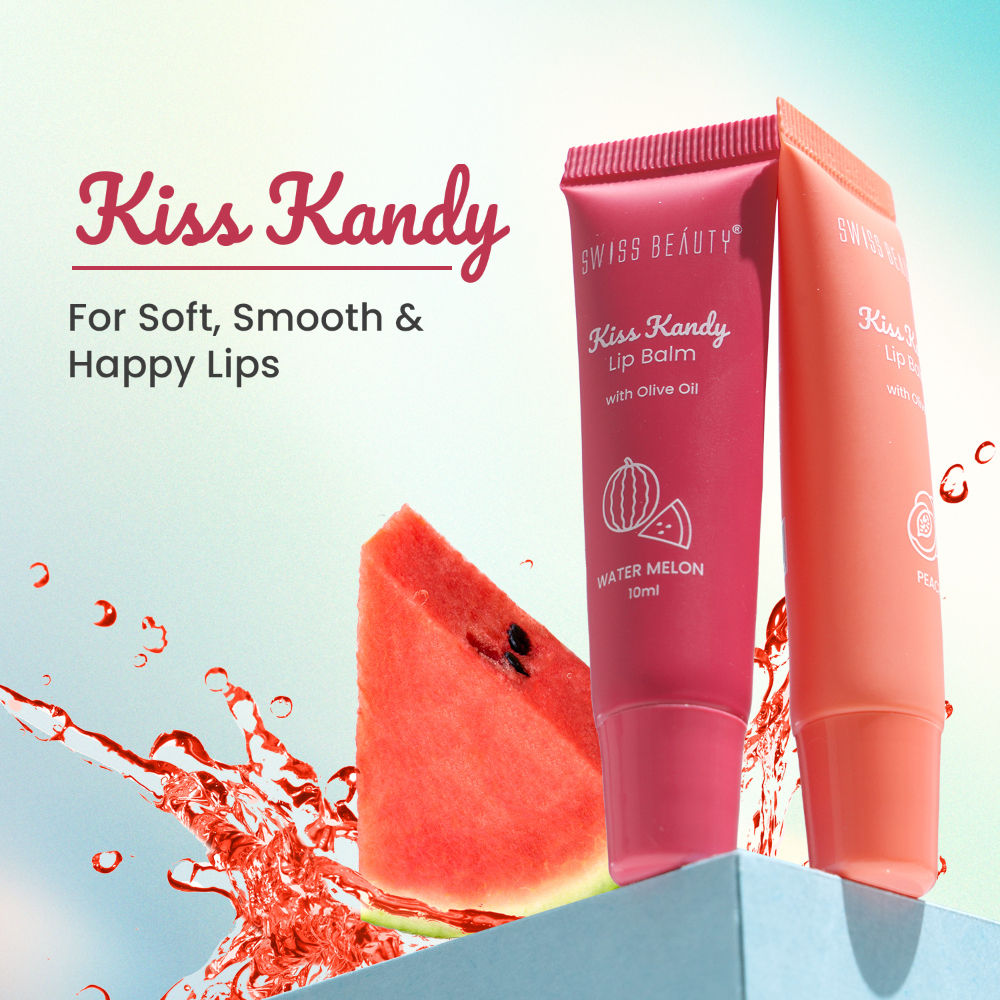 Swiss Beauty Kiss Kandy Tinted Lip Balm, Non-Sticky with Olive Oil & Vitamin E