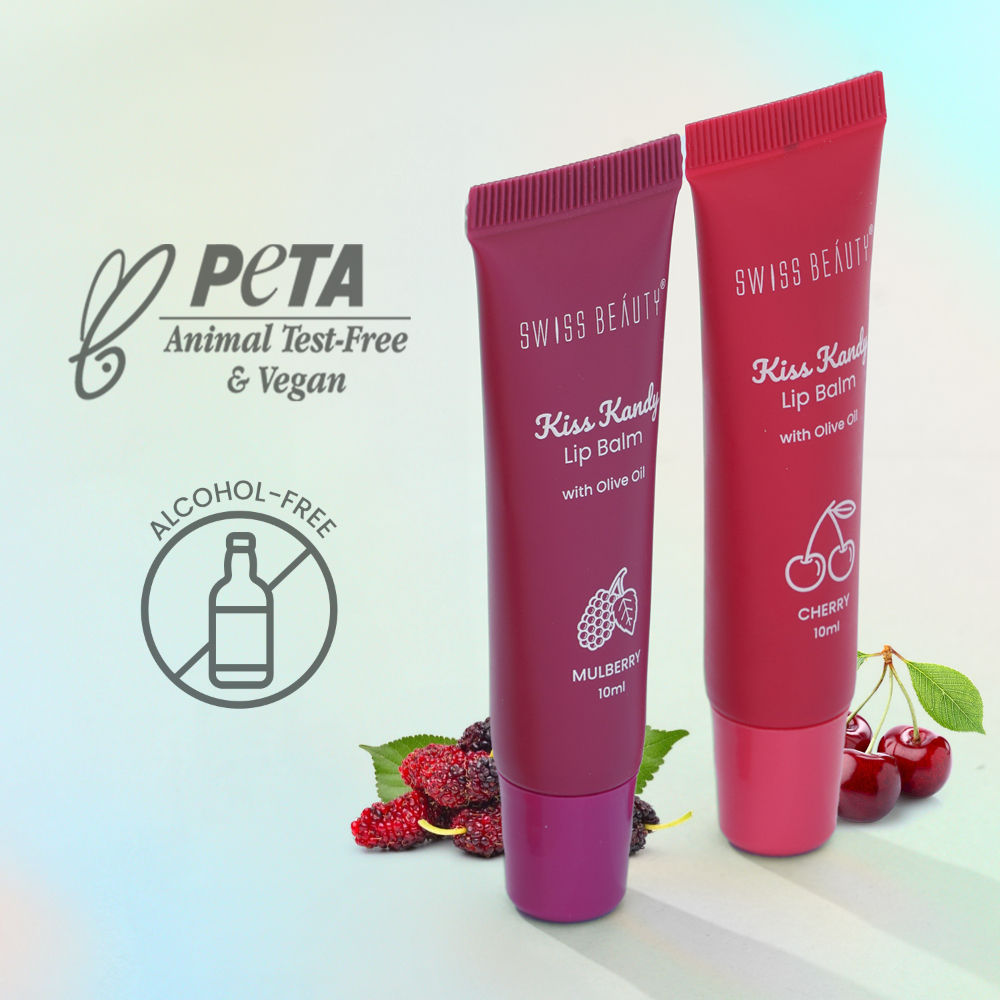 Swiss Beauty Kiss Kandy Tinted Lip Balm, Non-Sticky with Olive Oil & Vitamin E