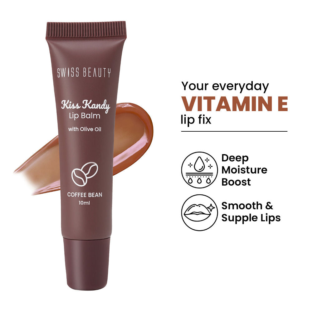 Swiss Beauty Kiss Kandy Tinted Lip Balm, Non-Sticky with Olive Oil & Vitamin E