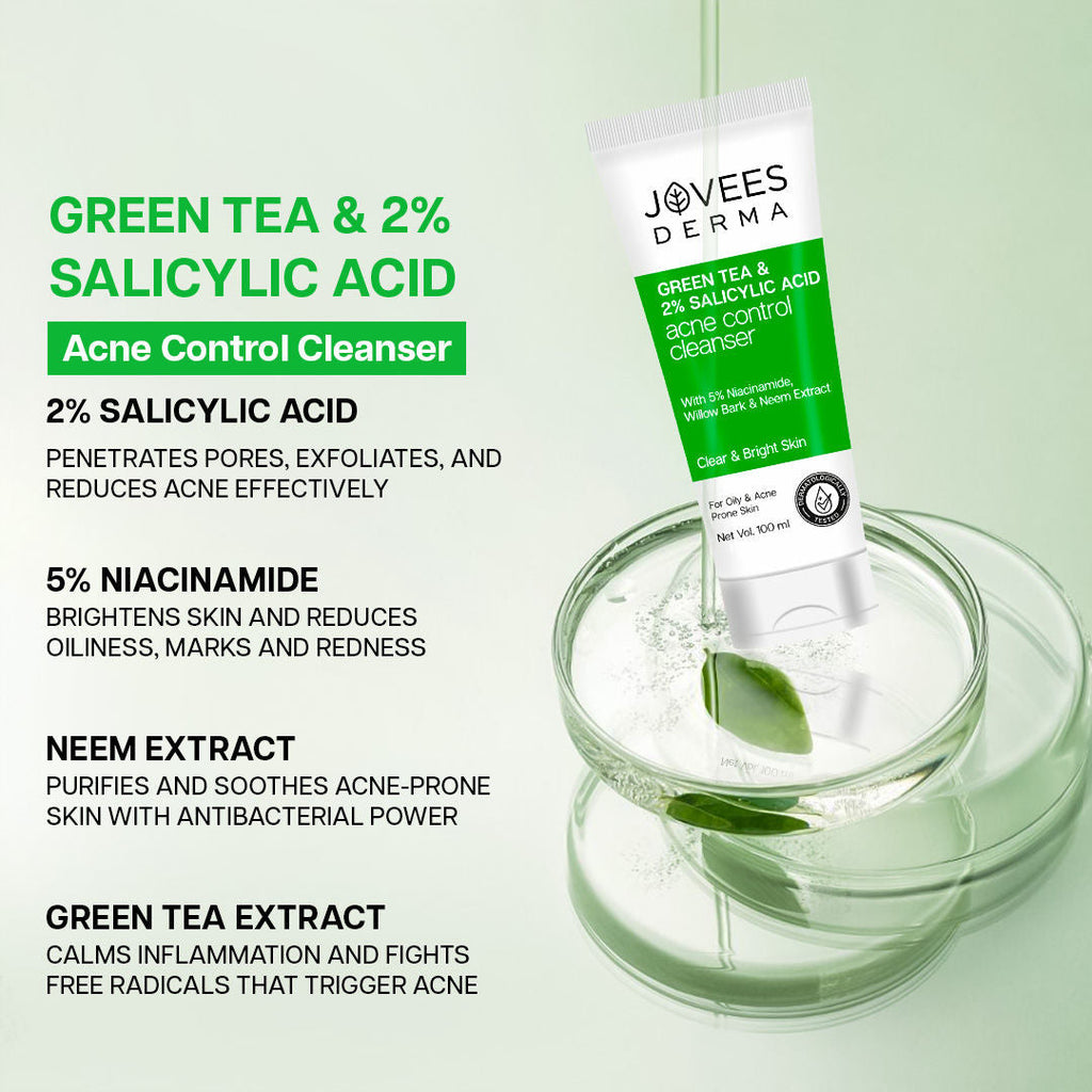 Jovees Derma Green Tea 2% Salicylic Acid Acne Control Cleanser