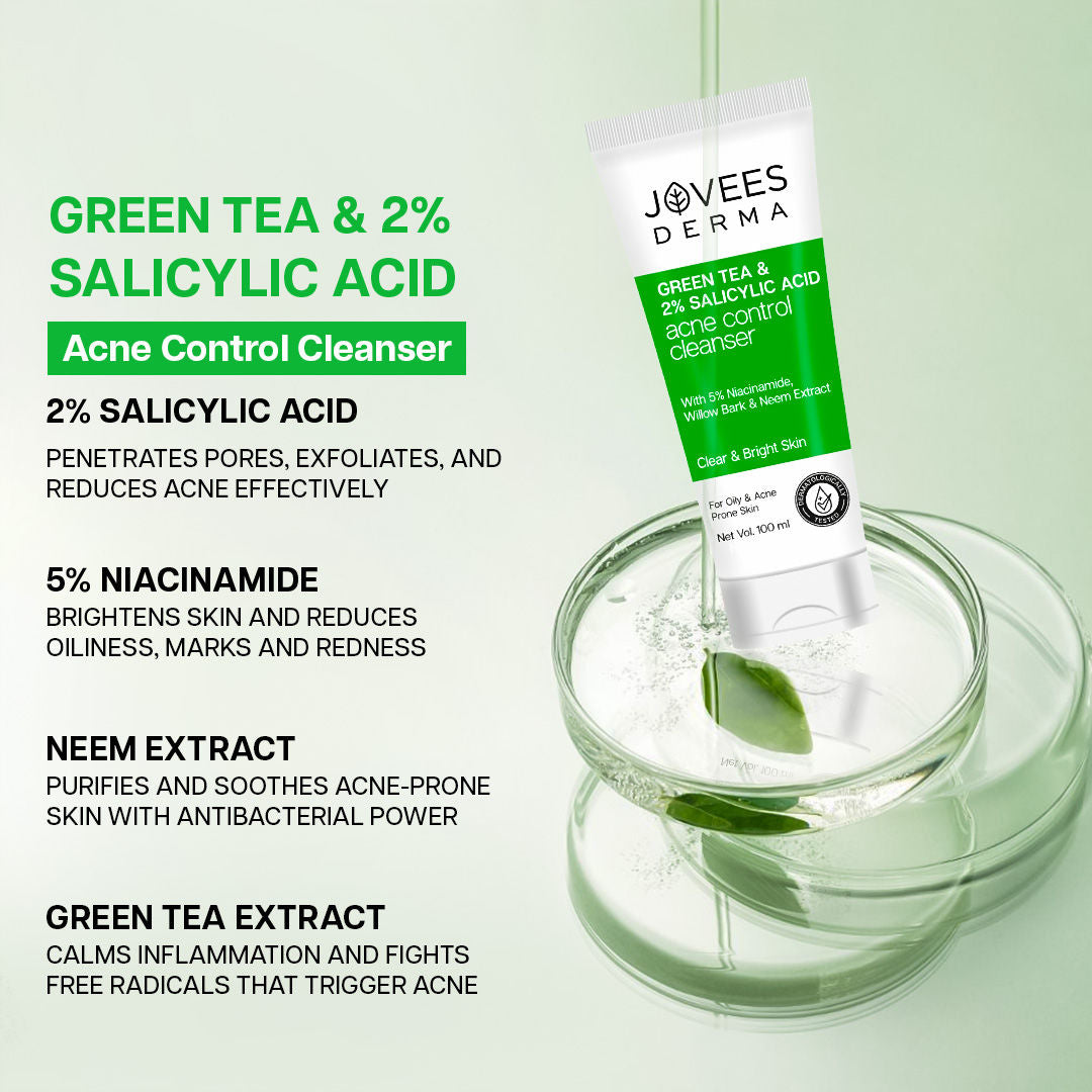 Jovees Derma Green Tea 2% Salicylic Acid Acne Control Cleanser