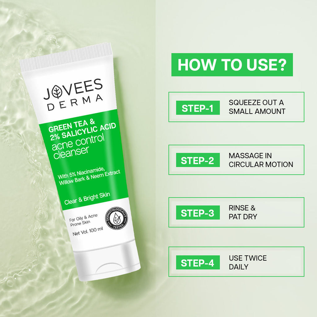 Jovees Derma Green Tea 2% Salicylic Acid Acne Control Cleanser