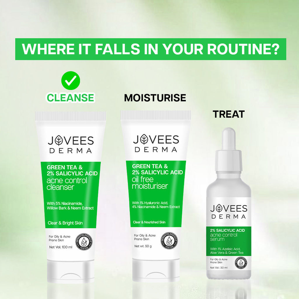 Jovees Derma Green Tea 2% Salicylic Acid Acne Control Cleanser