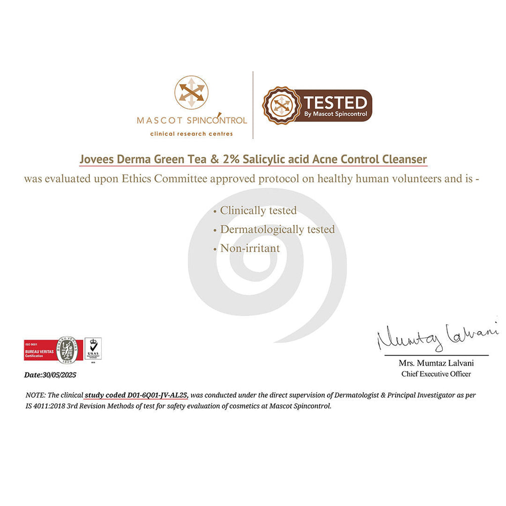 Jovees Derma Green Tea 2% Salicylic Acid Acne Control Cleanser