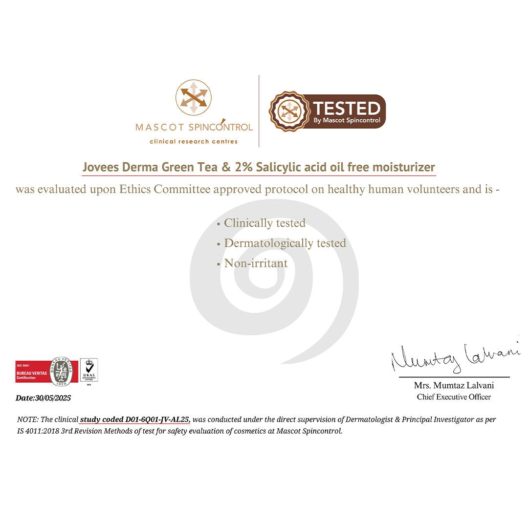 Jovees Derma Green Tea 2% Salicylic Acid Oil Free Moisturizer