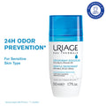Uriage Power 3 Roll On Deodorant 24H Anti-Odor Anti-Perspirant Dermat Recommended for Excess Sweat