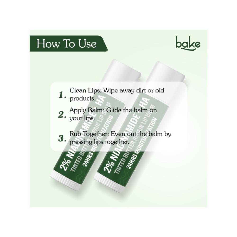 BAKE 2% Niacinamide + Hyaluronic Acid Tinted Lip Balm For Dark, Pigmented & Flaky Lips