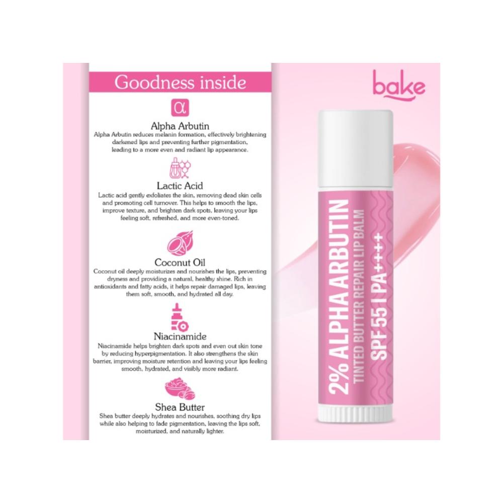 BAKE 2% Alpha Arbutin Tinted Lip Balm SPF 55 PA++++