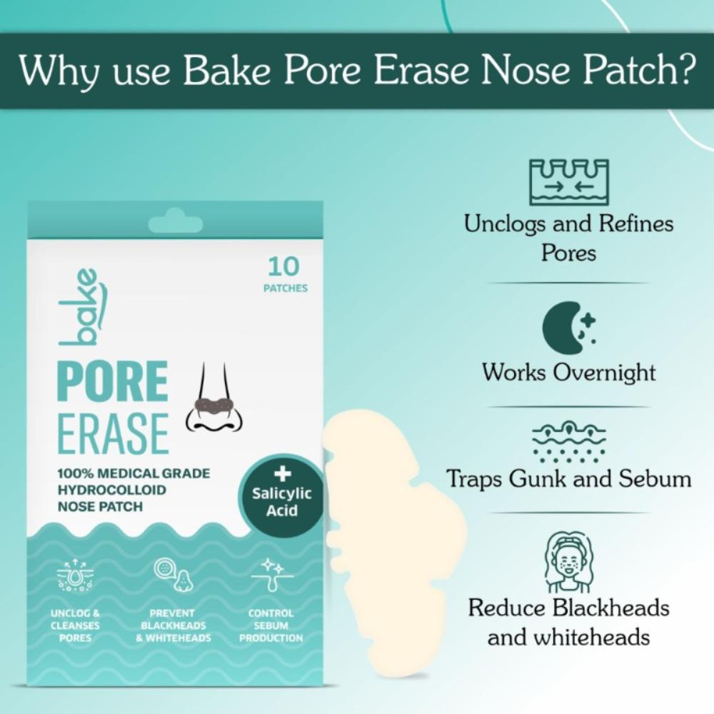 BAKE 2% Salicylic Acid Hydrocolloid Nose Strips for Blackheads & Whiteheads