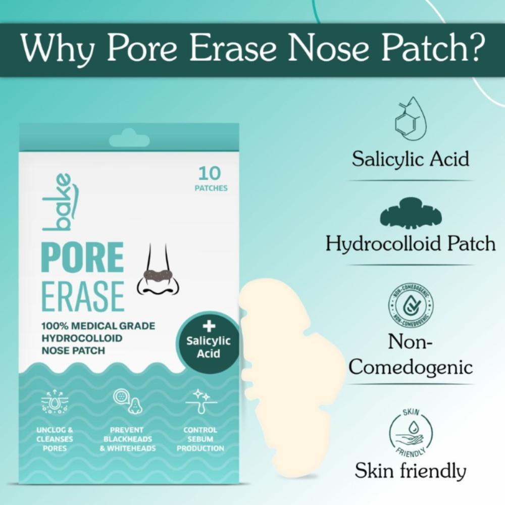 BAKE 2% Salicylic Acid Hydrocolloid Nose Strips for Blackheads & Whiteheads