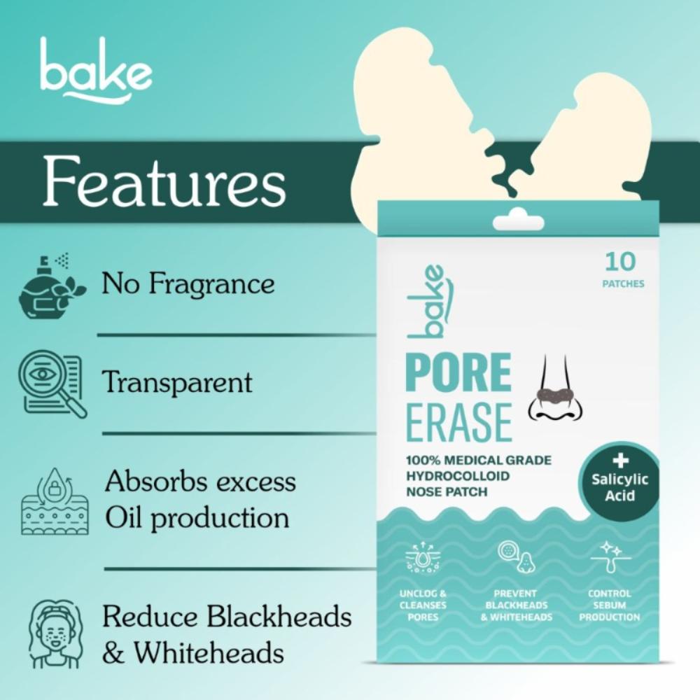 BAKE 2% Salicylic Acid Hydrocolloid Nose Strips for Blackheads & Whiteheads