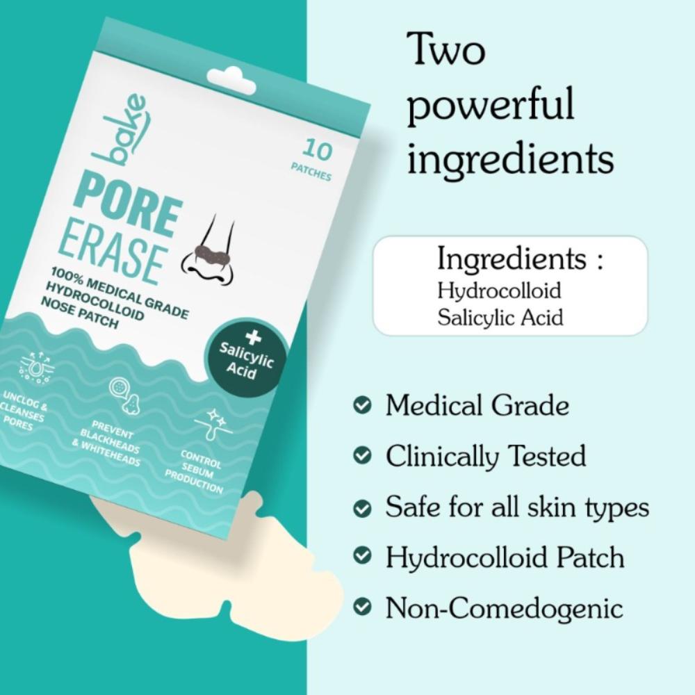 BAKE 2% Salicylic Acid Hydrocolloid Nose Strips for Blackheads & Whiteheads