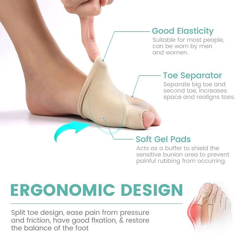 Bronson Professional Toe Thumb Bunion Corrector, Toe Separator & Toe Spreader With Gel Pad Support