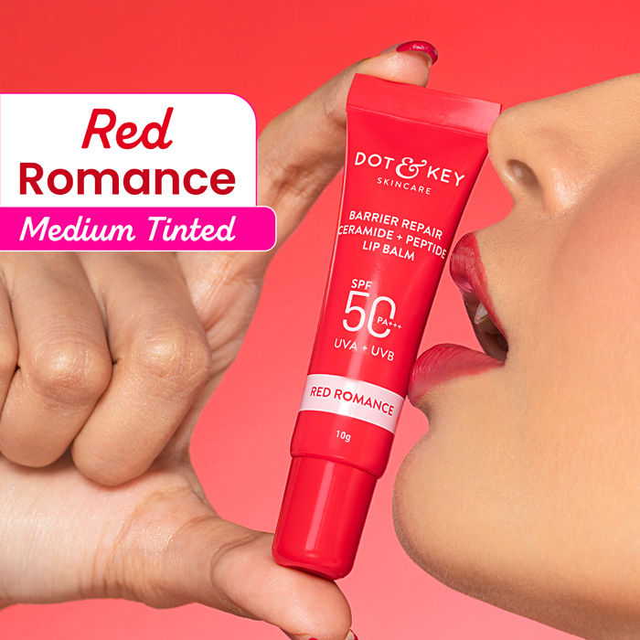 Dot & Key Ceramide & Peptide Barrier Repair SPF 50 PA+++ Tinted Lip Balm For Plump Lips