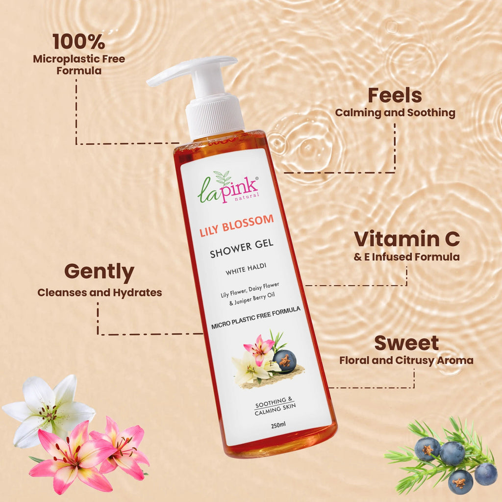 La Pink Lily Blossom Shower Gel Deep Hydration Skin Smoothing Calming Even Tone Body Wash