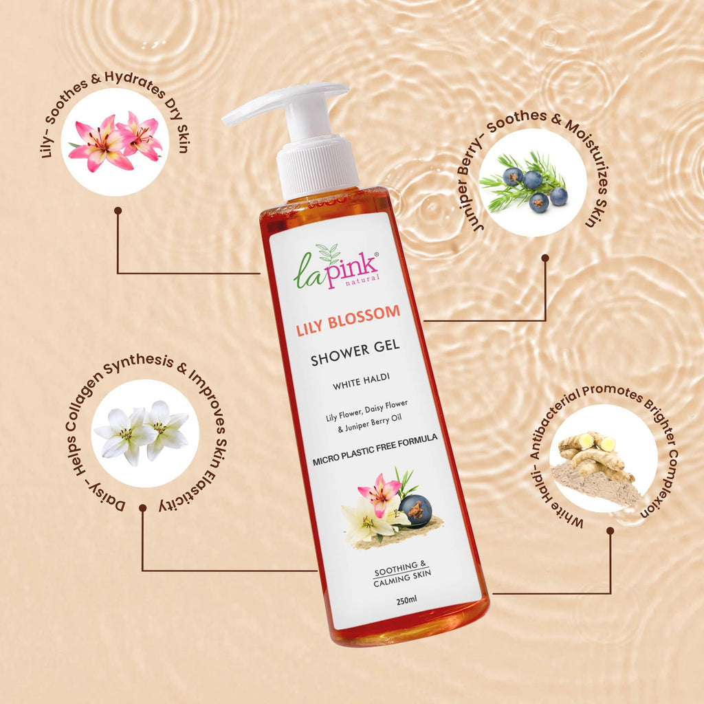 La Pink Lily Blossom Shower Gel Deep Hydration Skin Smoothing Calming Even Tone Body Wash