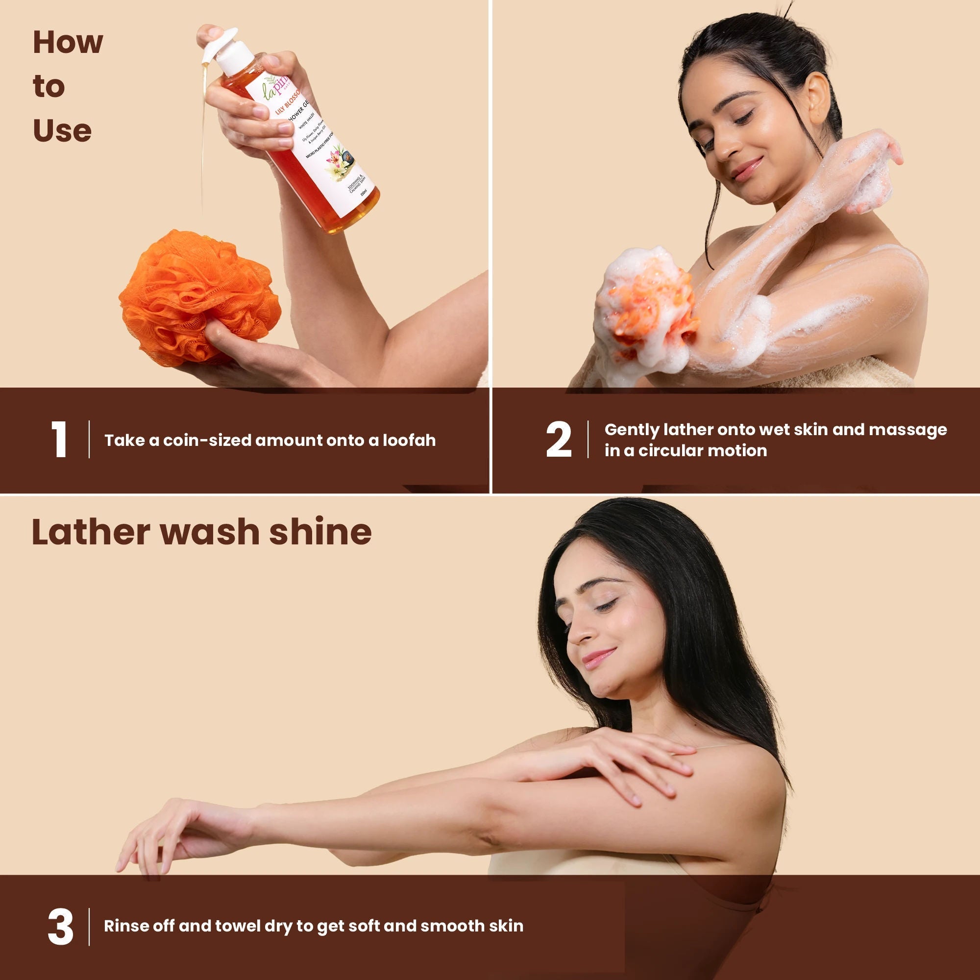 La Pink Lily Blossom Shower Gel Deep Hydration Skin Smoothing Calming Even Tone Body Wash