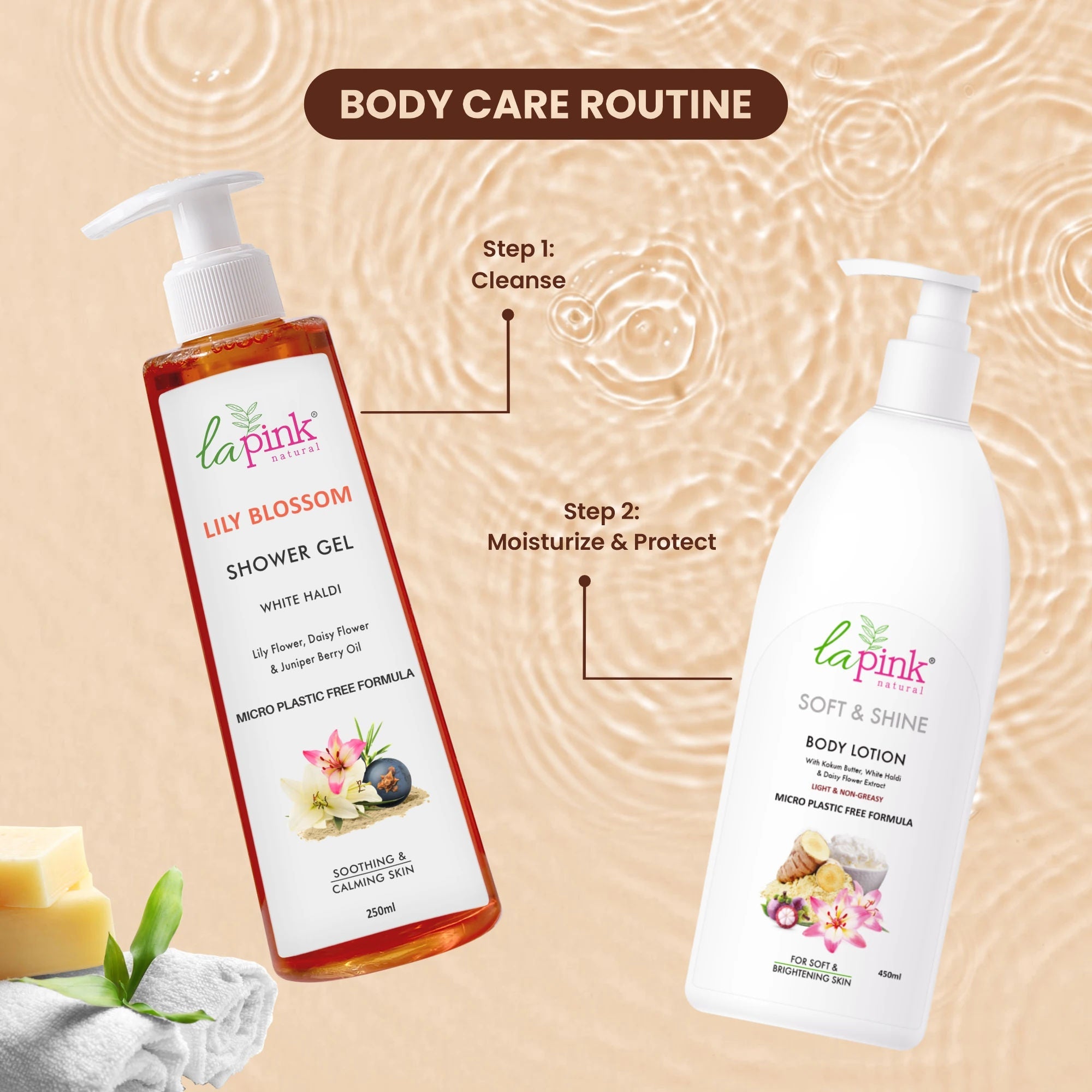 La Pink Lily Blossom Shower Gel Deep Hydration Skin Smoothing Calming Even Tone Body Wash