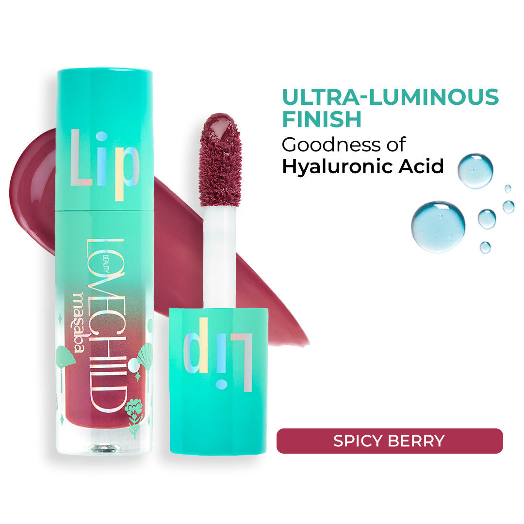 Lovechild Masaba Lip Gloss Oil, Tinted Lip Gelato Enriched with Jojoba Oil & Shea Butter