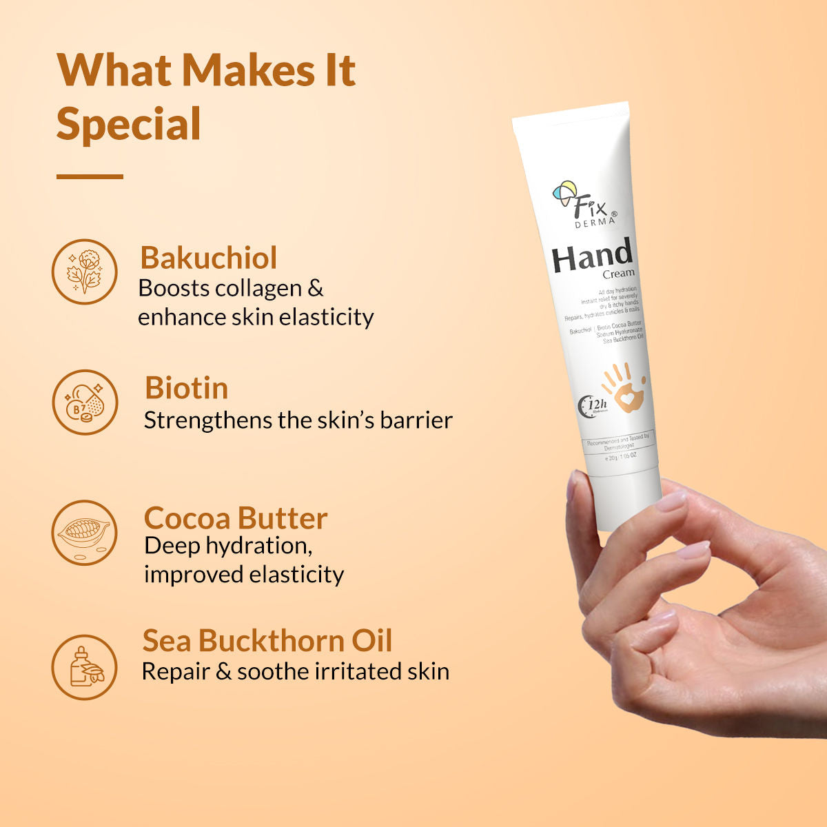Fixderma Hand Cream for Women & Men | Hand Moisturizer | Hand Cream for Dry & Rough Hands